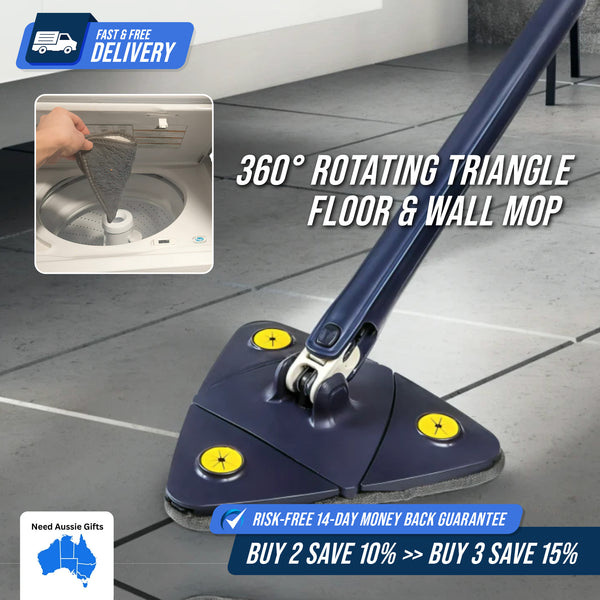 360 Rotatable Adjustable Triangle Floor & Wall Cleaning Mop