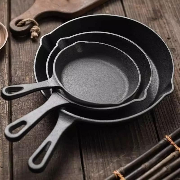 Cast Iron 3 Piece Non Stick Frying Pan Set